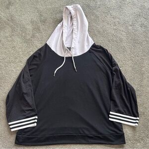 Ashley Sport Women’s Black Pullover Hoodie Sweater Baggy Vented Sleeves Sz 18/20